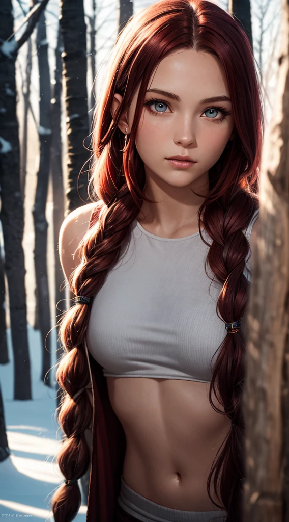 busty farm girl, red hair, dark brown eyes, pretty, young, teen, pigtails, freckles, tanned 1girl, 22 years old, mix4, (8k, RAW photo, best quality, masterpiece:1.2), (realistic, photorealistic:1.37), cute, professional lighting, photon mapping, radiosity, physically based rendering, ultra resolution, photorealistic
