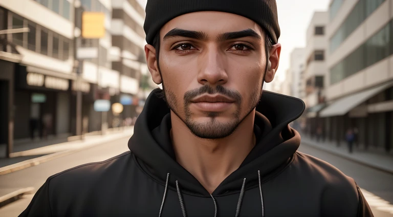 there is a man in a black hoodie and a black hat, imagem de qualidade 4k, taken in the early 2020s, em torno de 1 9 anos, imagem frontal, foto de perfil, Condutor de Ene, foto de perfil, foto de perfil 1024px, Riyahd Cassiem, album photo, imagem interna, Alex, andres rios ao vivo no palco