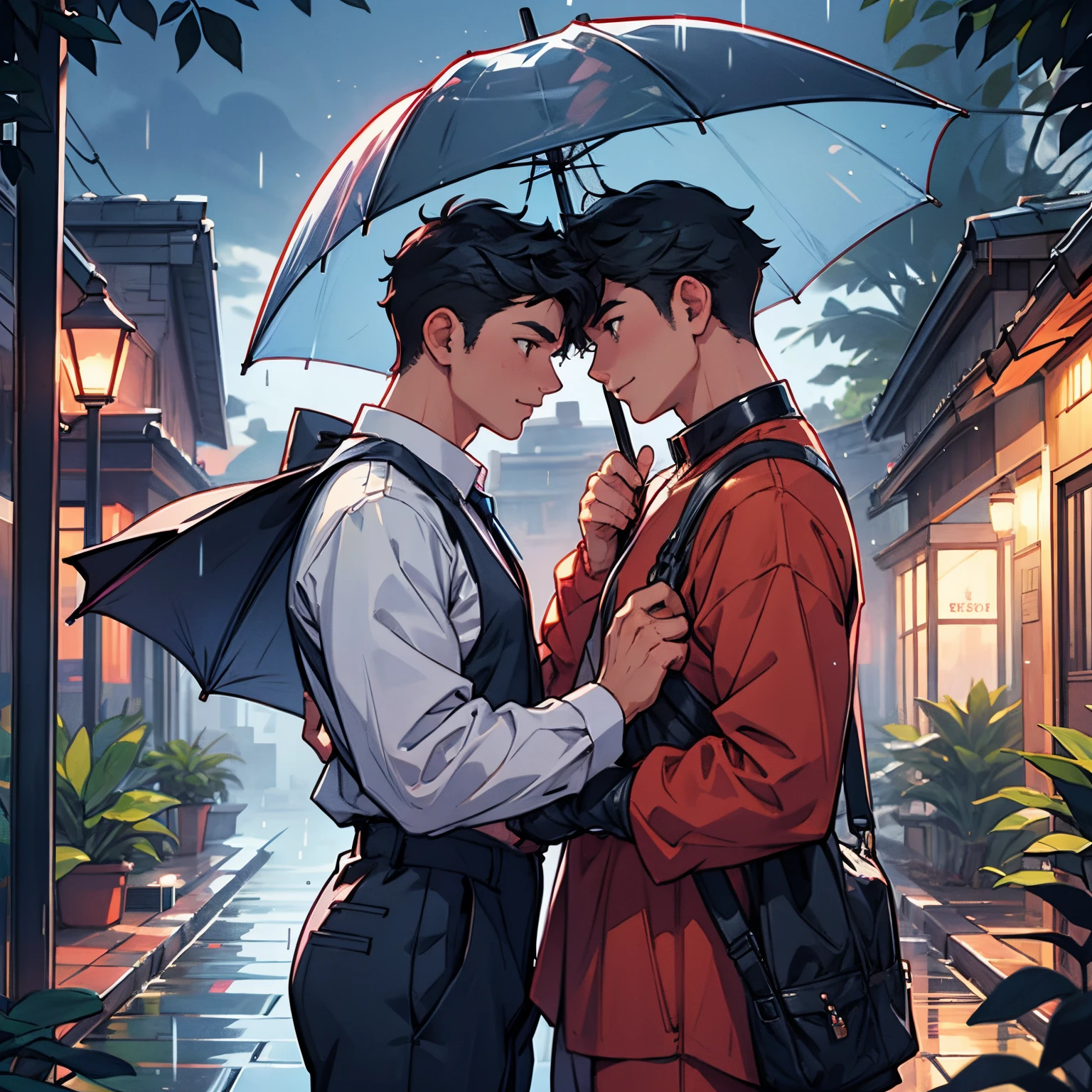 Umbrella between men、gay mal relationship