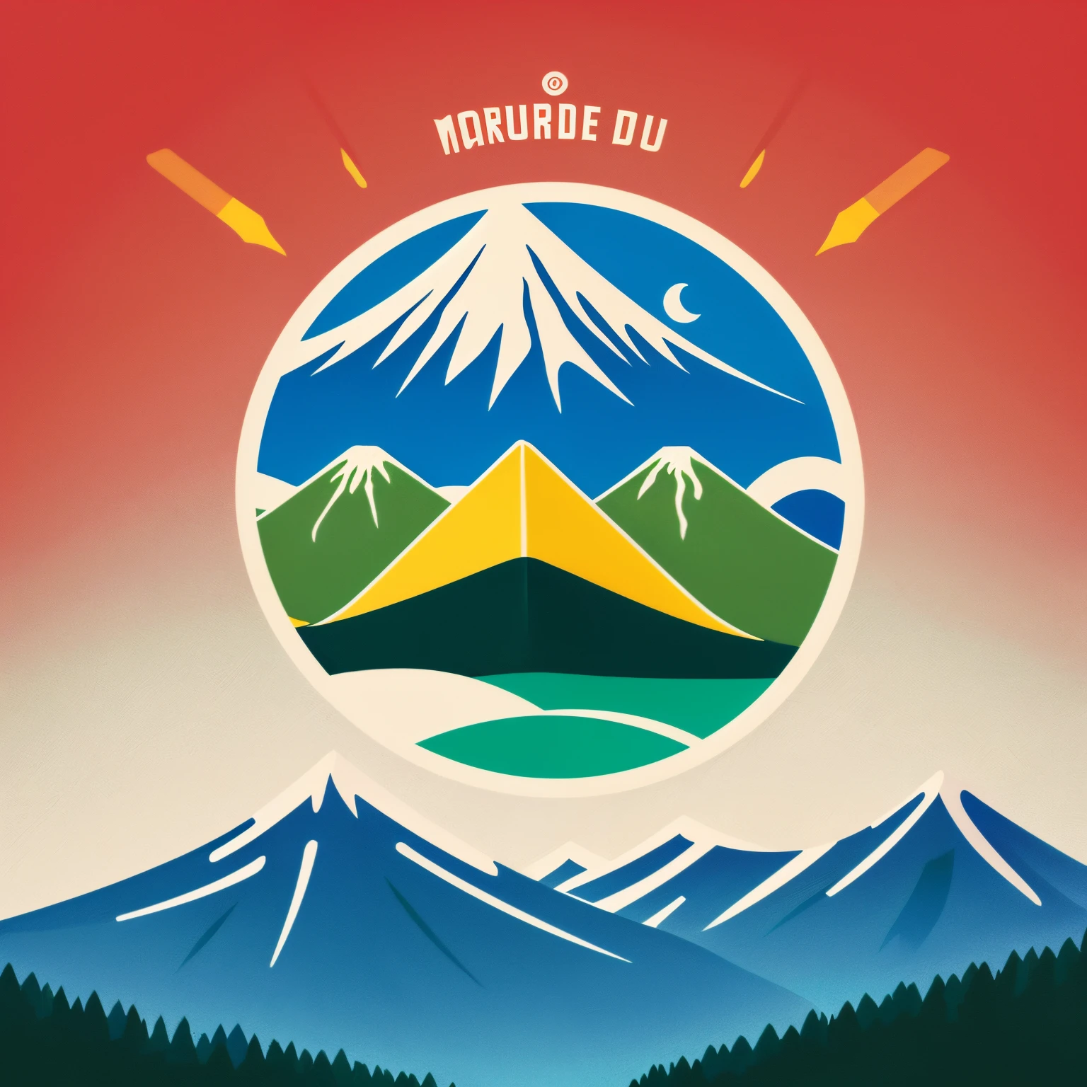 Logo coruja dirigindo carro com monte fuji ao fundo