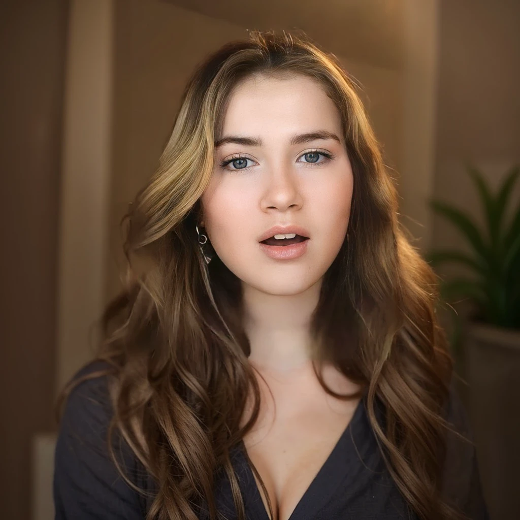 Beautiful teen girl cleavage