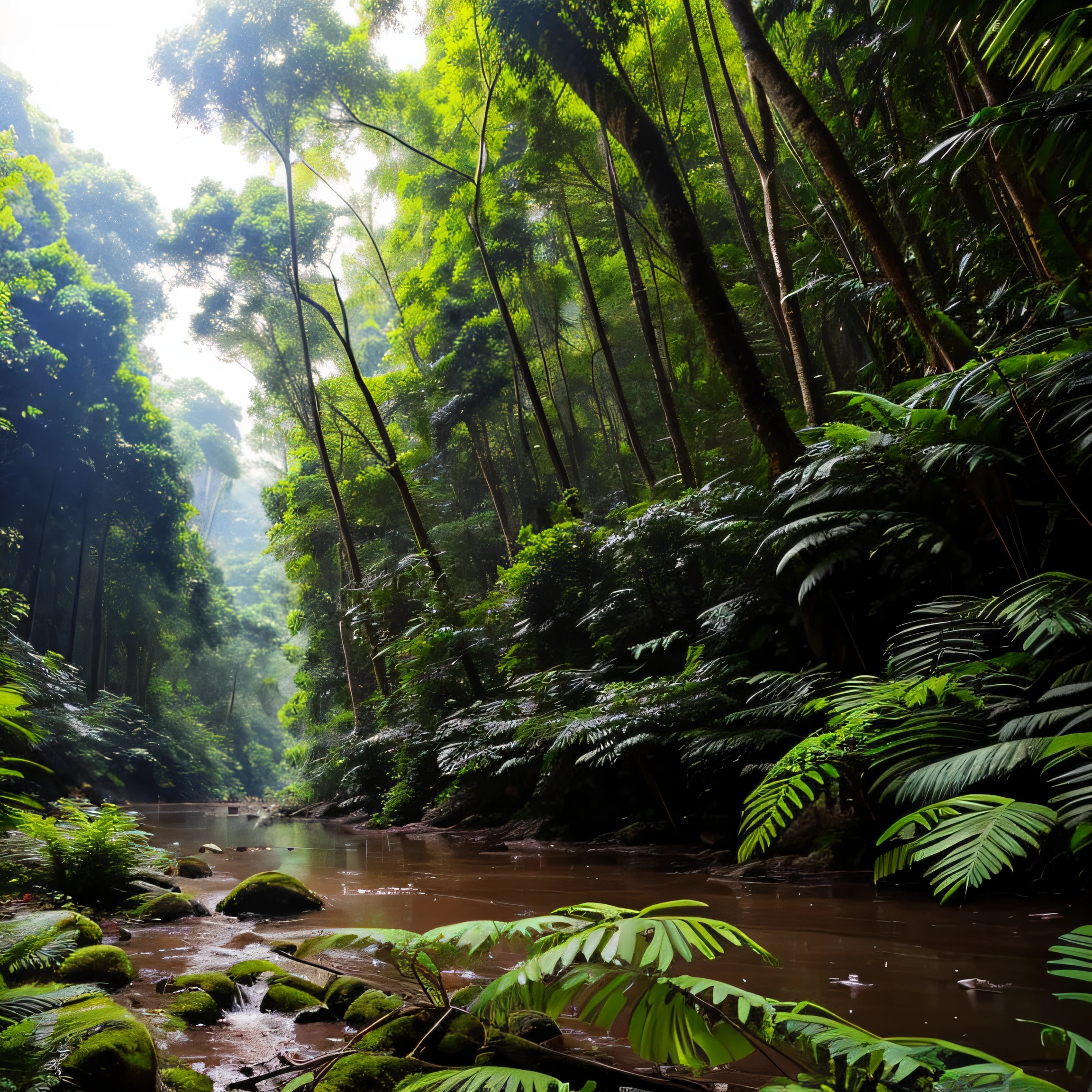 Thick jungle, untouched by man, natural, overgrown