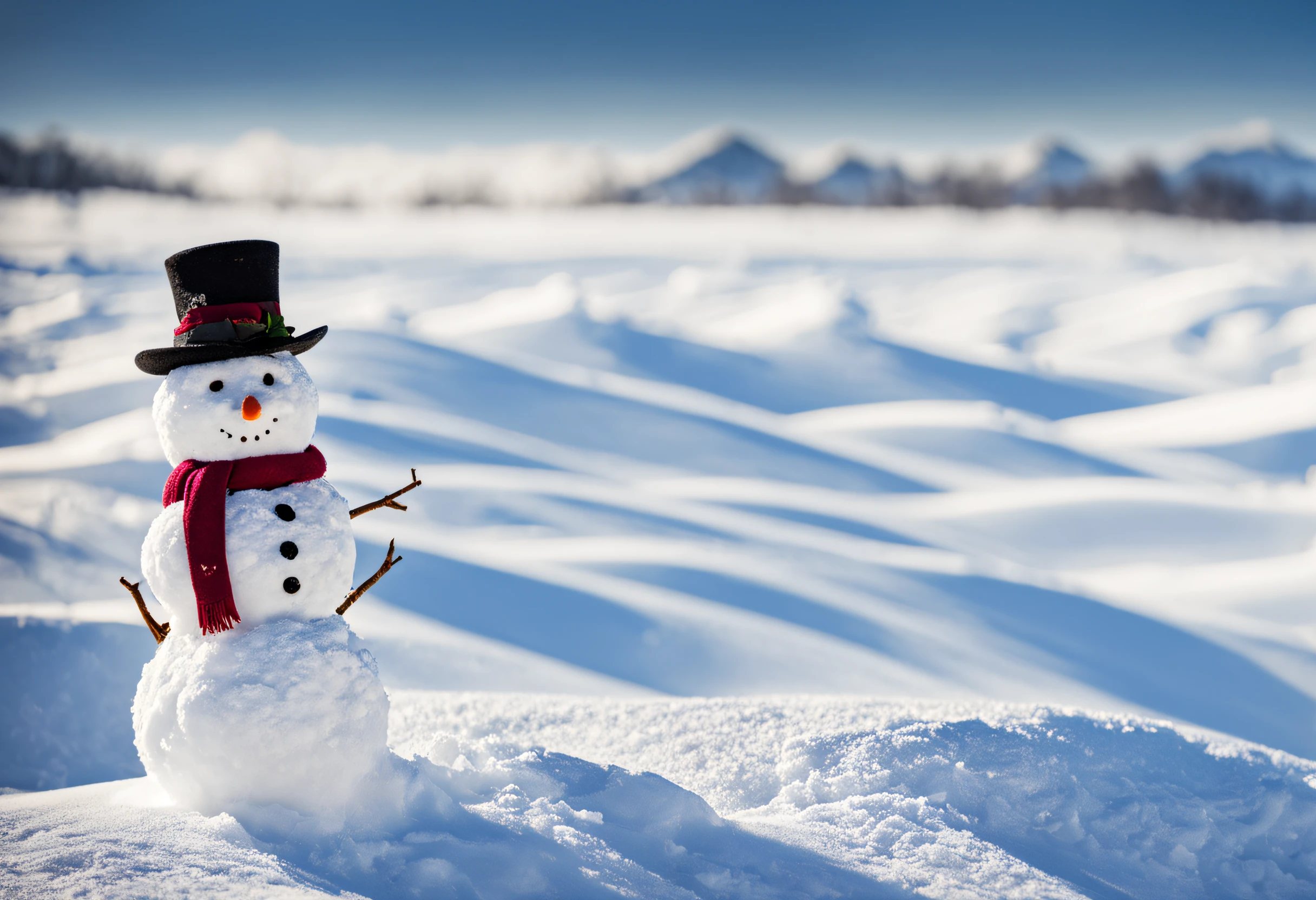 there is a snowman that is standing in the snow, winter in the snow, winter time, snow, cold snowy, frosty, snowy, snow snow, (snow), winter snow, snowy winter scene, winter season, chilly, cold weather, snow scene, shutterstock, wintertime, cold, only snow i the background, cold snow outside, covered in snow