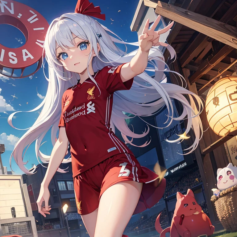 Liverpool football club as an anime girl.