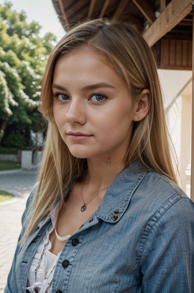 ((best quality)), ((Meisterwerk)), (Detailliert), Perfektes Gesicht, 1.1, Hochdetaillierte Gesichts- und Hautstruktur, Detaillierte Augen, symmetrische Augen, Anna Björn a 21 year old blonde swedish girl, full body pictures in a beautiful location, cute makeup, cute poses, modest clothing, aesthetic instagram pictures