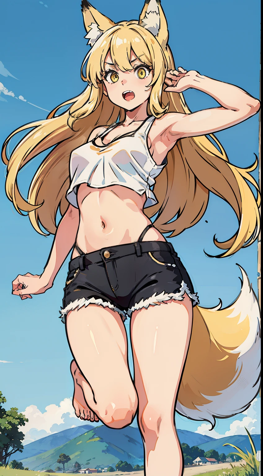 {{best quality}}, {{masterpiece}}, {{ultra-detailed}}, {illustration}, {detailed light}, {an extremely delicate and beautiful}, a girl, {beautiful detailed eyes}, purple eyes, blonde hair, stars in the eyes, messy floating hair, colored purple inner hair, Starry sky adorns hair, depth of field, beautiful, skinny, thin, long legs, cute legs, muscles, perfect body, perfect hands, glasses, sexy, (((purple eyes))), fox ears, fox tail, animal ears, muscles, hourglass_figure, Brown airforce jacket, short jeans, short shorts, full body, full_body, (((glasses))), white bikini, sandals, brown jacket, very skinny girl, skinny girl, beefcake, standing, walking down the steet, high heels, tall girl, 21 years old, anime, super model, wind blowing through her messy blonde hair. open shirt, big breasts, big , underboob, cleavage, brown jacket, photoshoot, night, (blonde long hair), (((blonde hair))), (((muscles))), (((fox ears))), ((fox)), with toned muscular abs, glasses on her face, long legs, legs, full-body_, full-body_portrait, full-length_portrait, full, ((glasses)), skinny, skinny legs, 1 girl, sexy, rha30, (full body), (fox ears), Thick Thighs, Thigh Gap, Wide Hips, Thin Waist, csr style, sexy, high_res, high_resolution, hires, (skinny long legs),