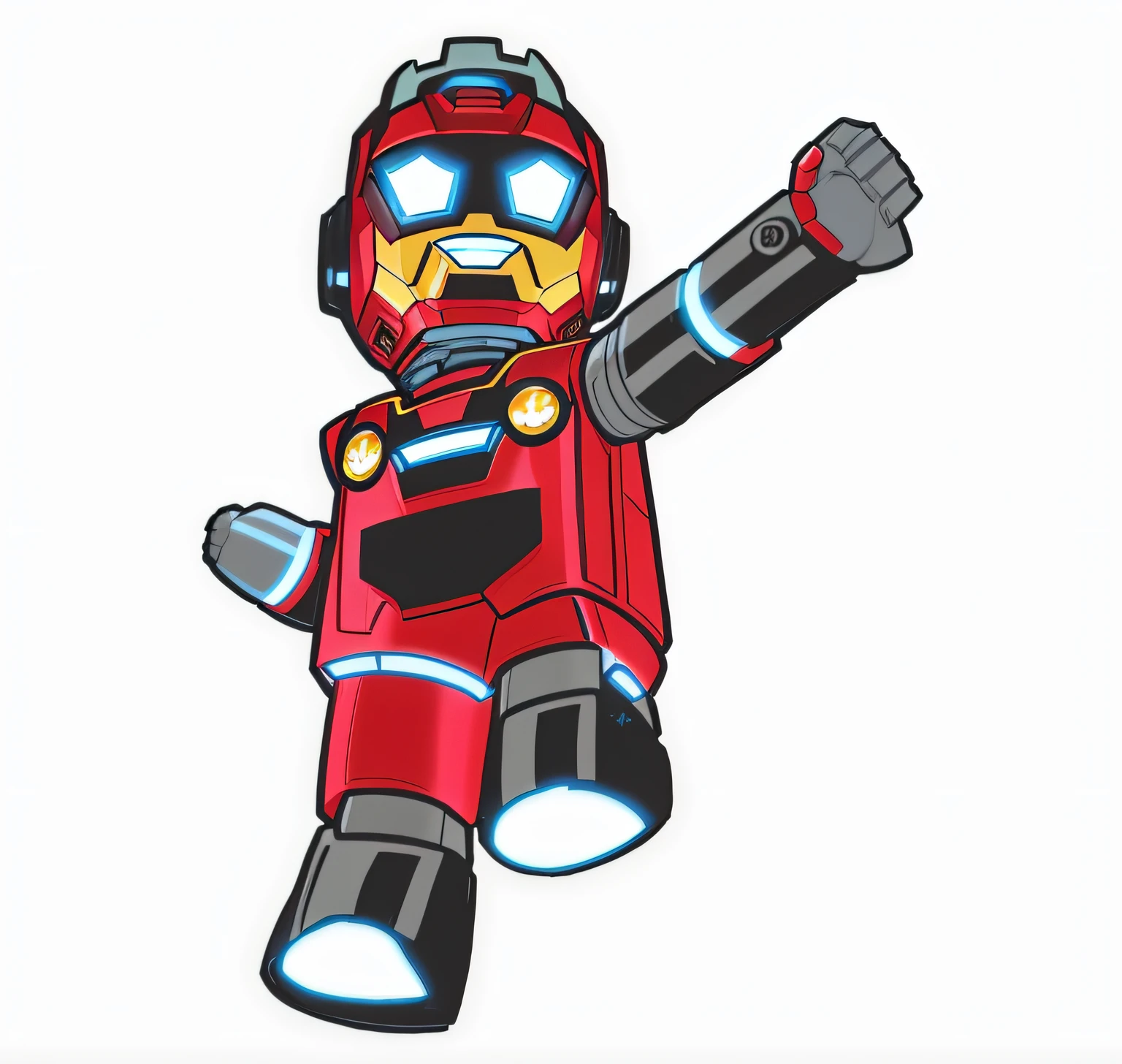 robot boy flying iron man style, Estilo Disney Pixar