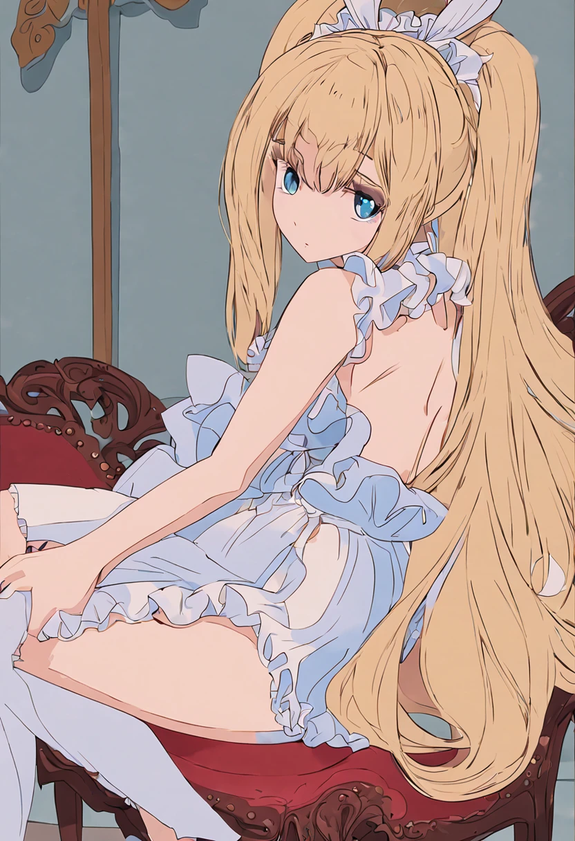 A blonde princess wearing a glittering light blue dress、Colossal tits、neat face、The King's Room、Exposing breasts、garterbelts、The King's Room、Camel hoof、masturbation、No panties、pussy juice、red blush、Teary-eyed、teats、Open your crotch、masturbation,masturbation、masturbated、cum on、orgasm、Open the vagina,vagina,glittering bed