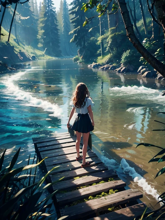 best quality, ultra-detailed, realistic, portrait, water, river, flowing water, ocean, waves, tranquil, serene, blue tones, gentle ripples, shimmering reflections, soft sunlight, peaceful atmosphere, horizon, sandy beach, distant shore, seagulls, coastal breeze, rhythmic motion of the waves, sparkling water surface, soothing sounds, horizon line, vastness of the ocean, infinite beauty, depth, clarity of the water, submerged rocks, vibrant marine life, schools of fish, coral reefs, underwater world, colorful reefs, play of light and shadows, underwater plants, exotic sea creatures, sense of exploration, calmness of the sea, harmony, sense of serenity.