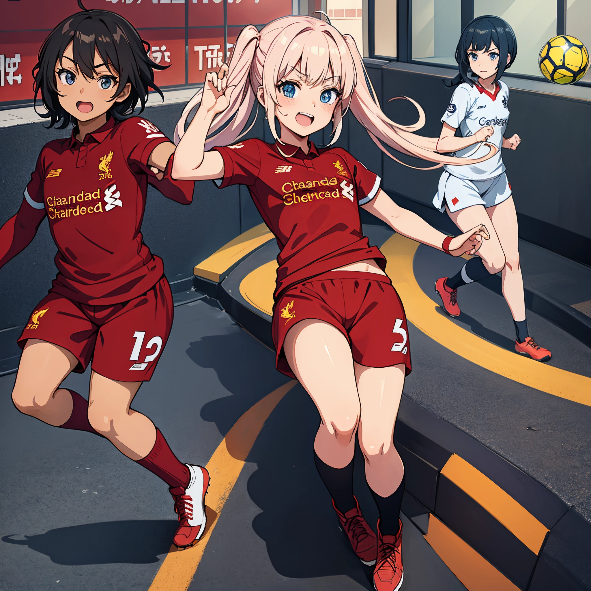 Liverpool football club as an anime girl.