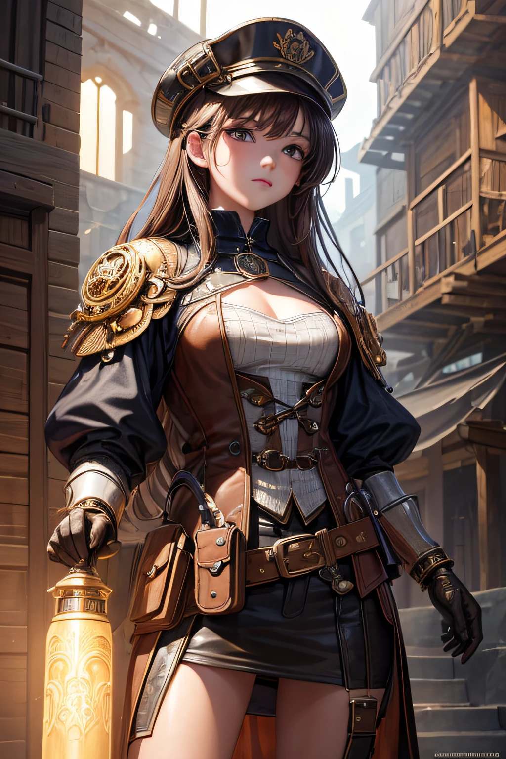 young teen girl, medieval inventor, the girl is a young technological genius, clothes from steampunk era, steampunk hat, wearing protecting goggles, using a lot of tools and gadgets, small breasts,, highly detailed, vibrant appearance, creative behavior, extremly detailed, imaginative, sensual, spontaneous, highest quality, skin texture, intricate details, (cinematic lighting), RAW photo, 8k, masterpiece,best quality,ultra-detailed,very detailed illustrations,extremely detailed,intricate details,highres,super complex details,extremely detailed 8k cg wallpaper,