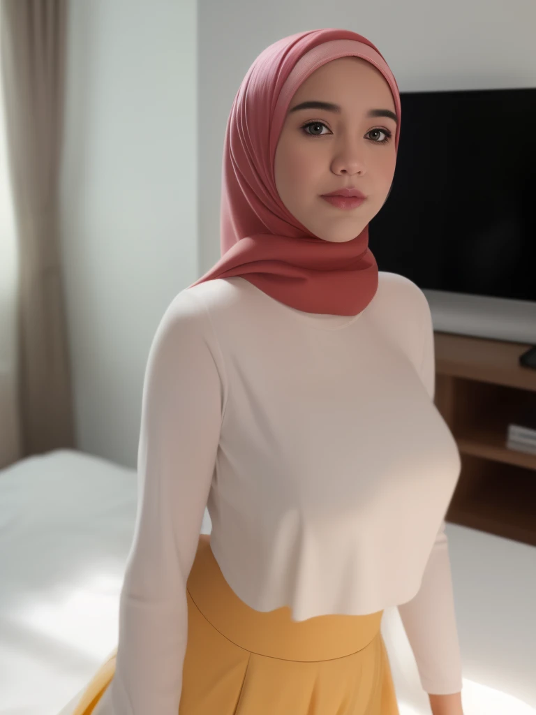 ((HIJAB MALAY GIRL)), ((masutepiece, Best Quality, hight resolution, nffsw, Perfect Pixel, 4K, nffsw, nffsw))), (The wind flipped my skirt and exposed my butt), ((HUGE BREAST)), ((HEAVY BREAST)), ((HUGE BOOBS)), ((HEAVY BOOBEGA BREAST)), ((EXTREME BREAST)), ((NAKED FACE)), ((PASSIONATE FACE)), ((Dont tonggek)), ((DOGGY) ASS)), ((RED BRA)),