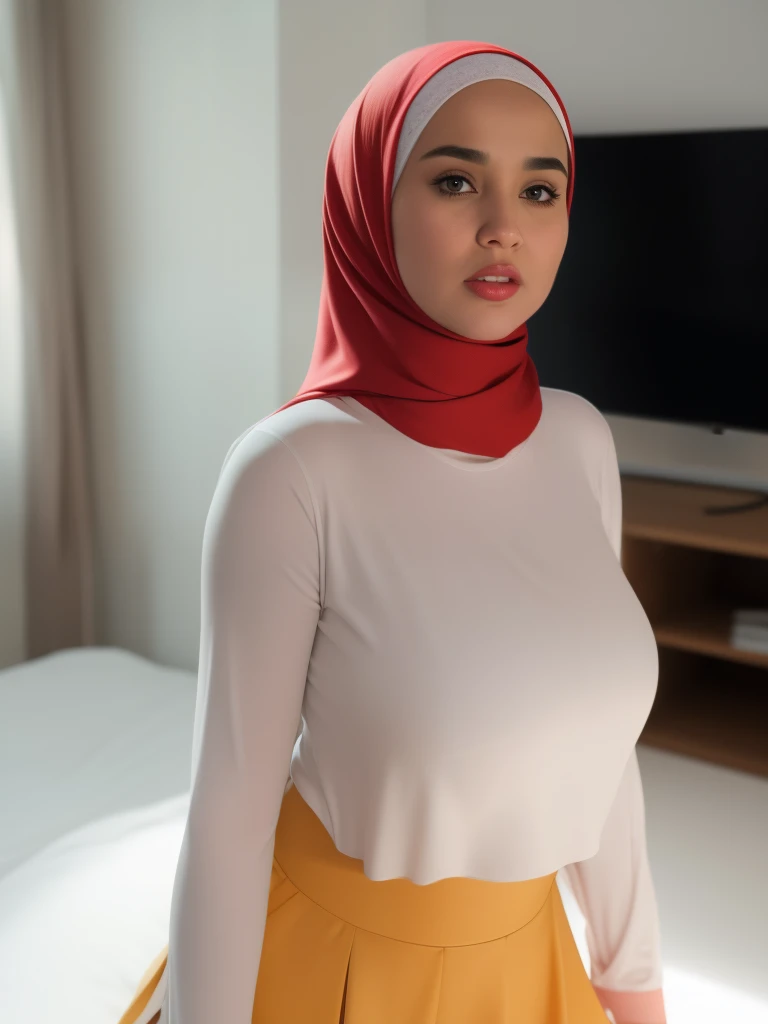 ((HIJAB MALAY GIRL)), ((masutepiece, Best Quality, hight resolution, nffsw, Perfect Pixel,  4K, nffsw, nffsw))), (The wind flipped my skirt and exposed my ????), ((???????????)), ((HEAVY ??????)), ((HUGE ?????)), ((HEAVY BOOBEGA ??????)), ((EXTREME ??????)), ((????? FACE)), ((PASSIONATE FACE)), ((Dont tonggek)), ((DOGGY) ???)), ((RED BRA)),
