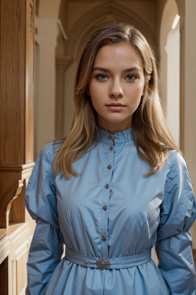 ((best quality)), ((Meisterwerk)), (Detailliert), Perfektes Gesicht, 1.1, Hochdetaillierte Gesichts- und Hautstruktur, Detaillierte Augen, Anna Björn a 21 year old blonde swedish girl, full body picture, cute makeup, cute poses, luxurious arabic mansion, modest clothing, aesthetic instagram pictures