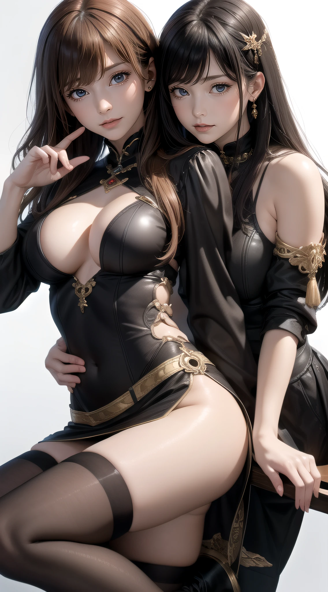 (Cinematic scene,Fantasy Art,Highest image quality,hyperrealistic portrait,(8K),Ultra-realistic,Best Quality,High quality,High Definition,high quality texture,high detailing,Beautiful detailed,fine detailed,extremely details CG,Detailed texture,realistic representation of face,masutepiece,presence,Dynamic,Bold),1gir,Ultra detailed skin,Curve,Petite,Beautiful breasts,Large breasts,pale skin,pointed breast,Erect nipples,(Thin hair),(Soft hair),(ultra straight hair),Swept long bangs,very light coppery amber hair,Hair over one eye,Clothed,Knitted Dresses,Tight mini skirt,Stockings,Engineer Boots