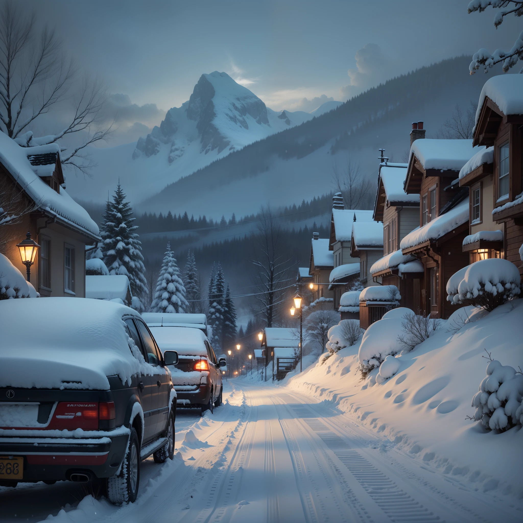 it snows like in the stories, a lot of snow in the village --auto --s2
