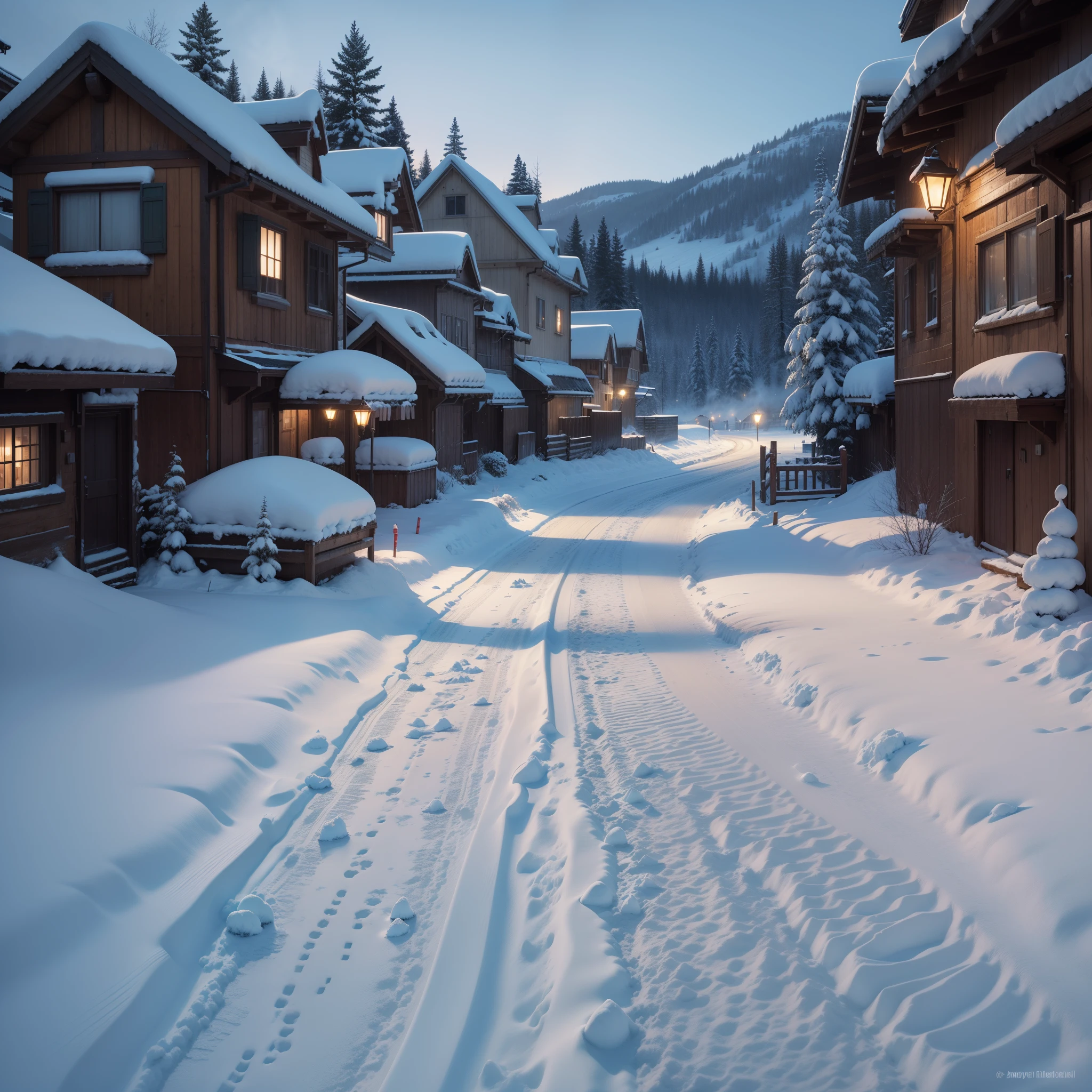 it snows like in the stories, a lot of snow in the village --auto --s2