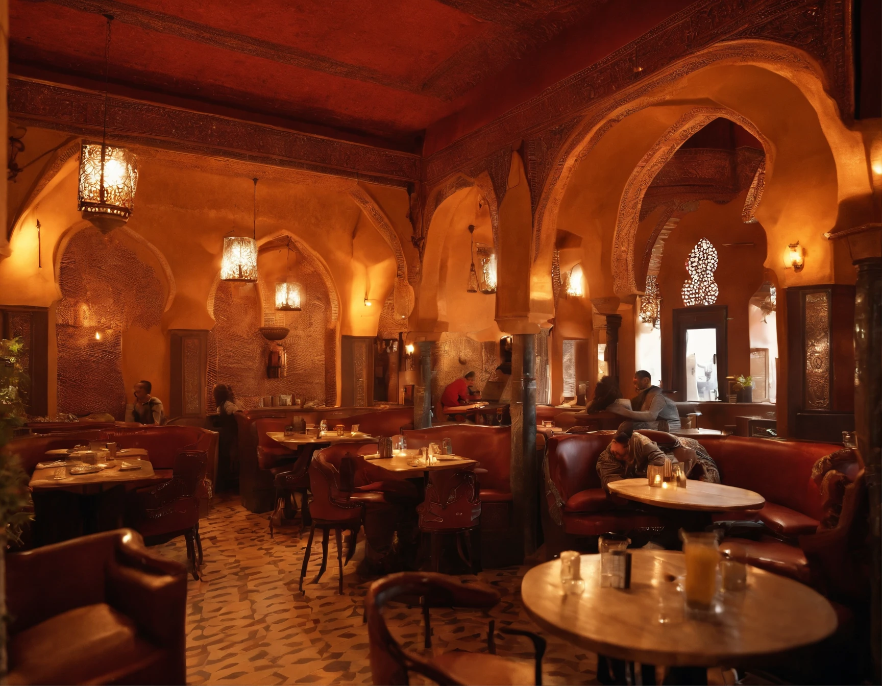 A busy Bohem cool cafe design in Marocco
