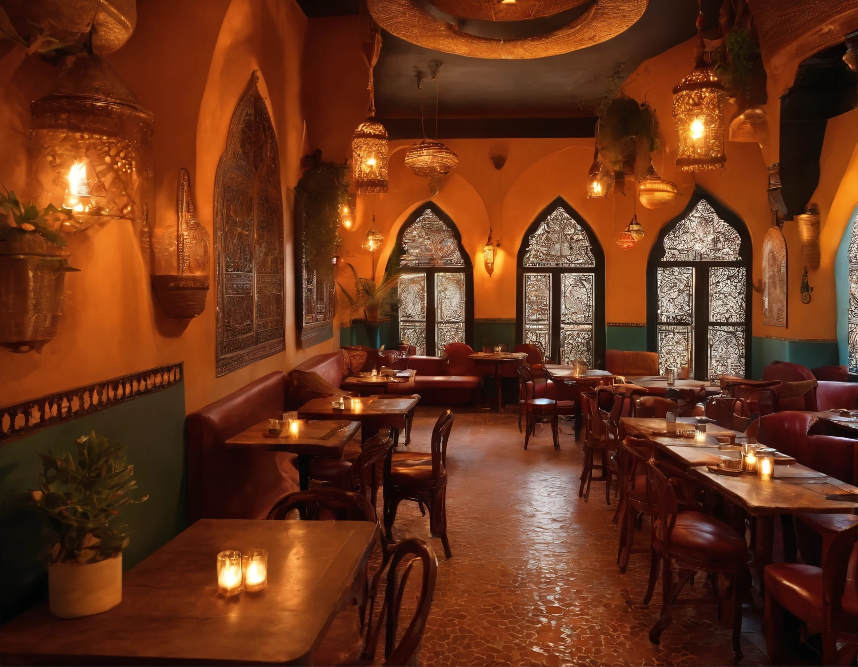 A busy Bohem cool cafe design in Marocco