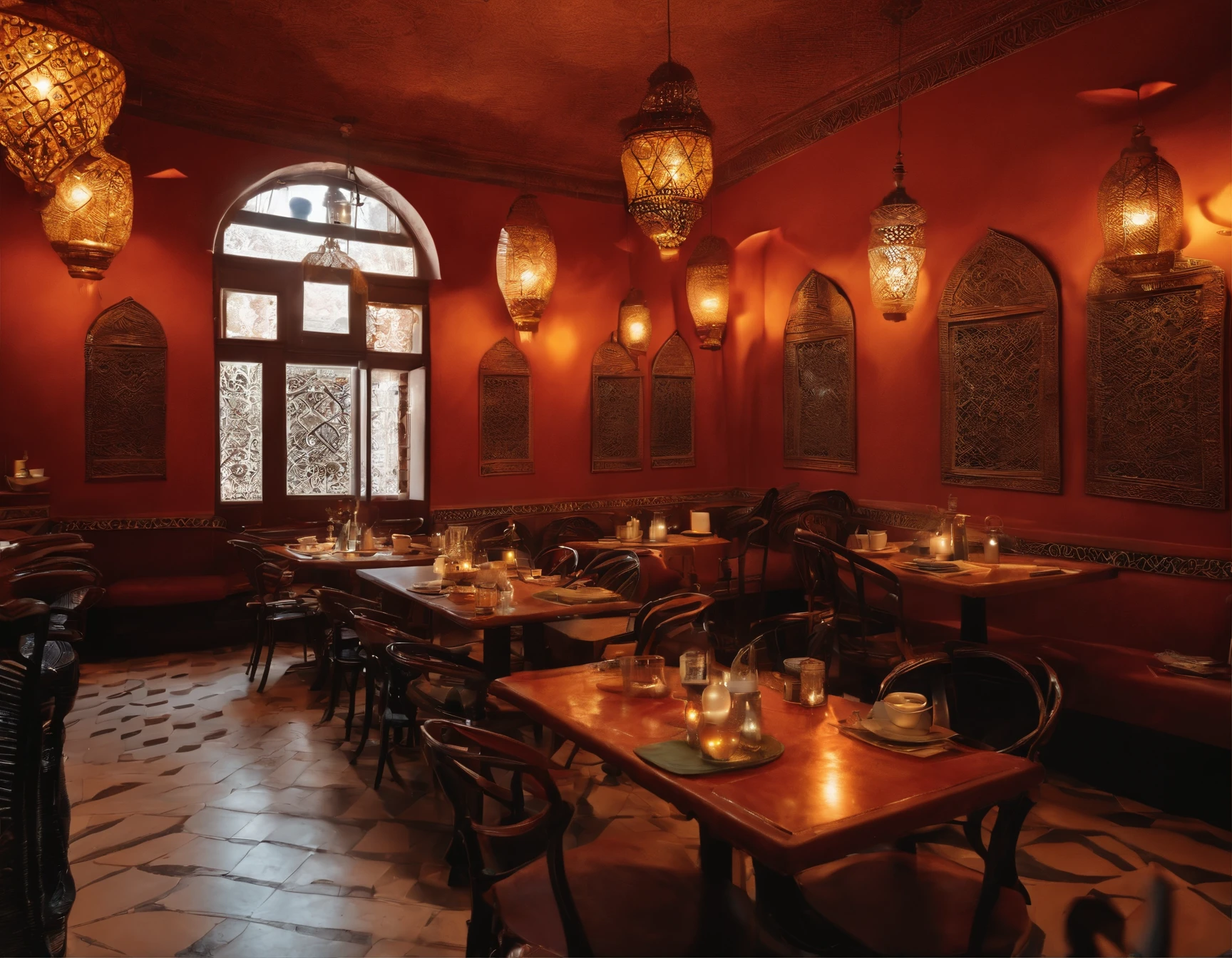 A busy Bohem cool cafe design in Marocco