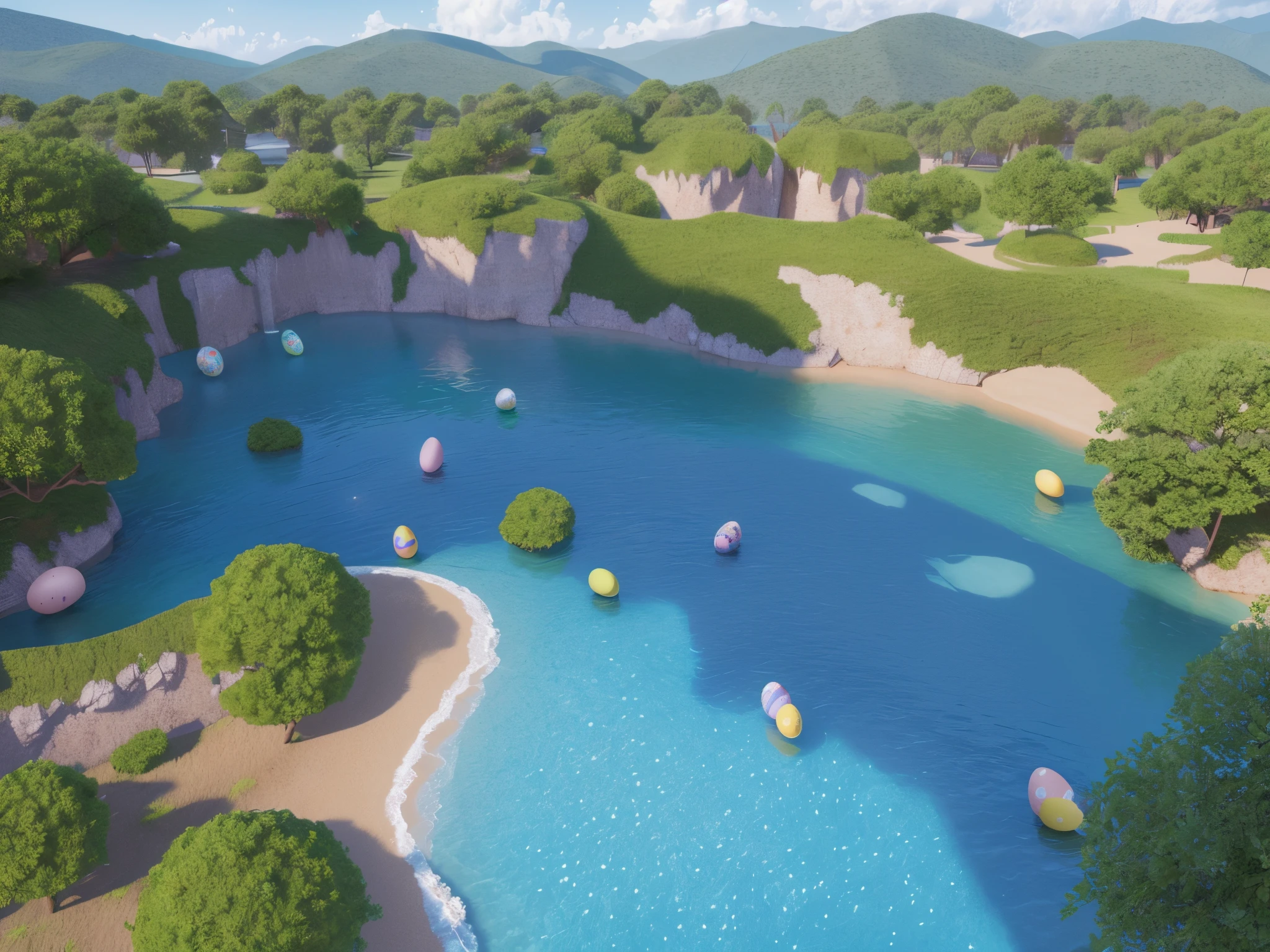 Embark on an Easter egg hunt adventure where 3D mathematical formulas guide the way, creating an immersive experience.