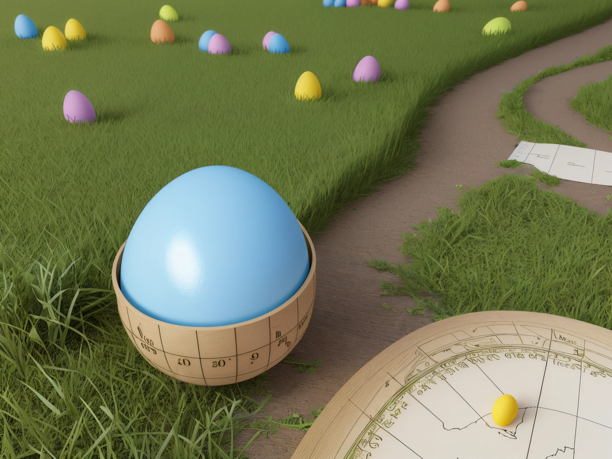 Embark on an Easter egg hunt adventure where 3D mathematical formulas guide the way, creating an immersive experience.