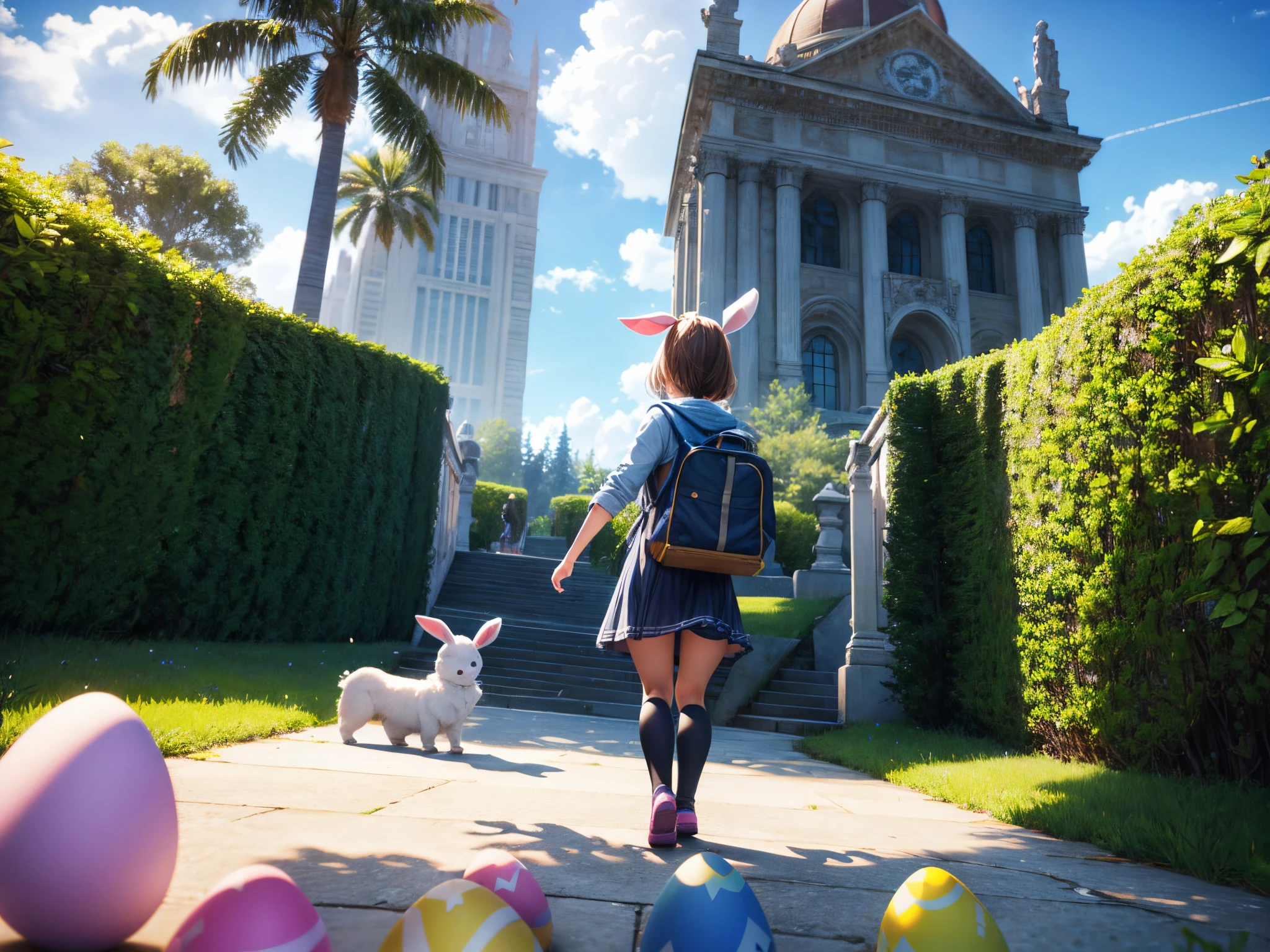 Embark on an Easter egg hunt adventure where 3D mathematical formulas guide the way, creating an immersive experience.
