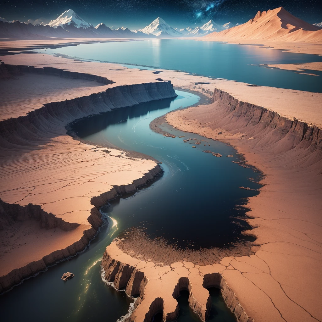 Planète , plante avatar luminescente , avec Montagnes et lac Magic Valley, Planètes、intergalactique、nuage、Et une rivière et un ciel magnifique, Un hyper-réaliste, 4K, résEau d'Images , brillant, magnifique, beau, 8k, ULTRAHD , coucher de soleil , océan d'Eau , Ultra réaliste , Soleil , Mise au point nette maximale , vue terrestre sur les espaces , Nuit , Voie Lactée , éclair