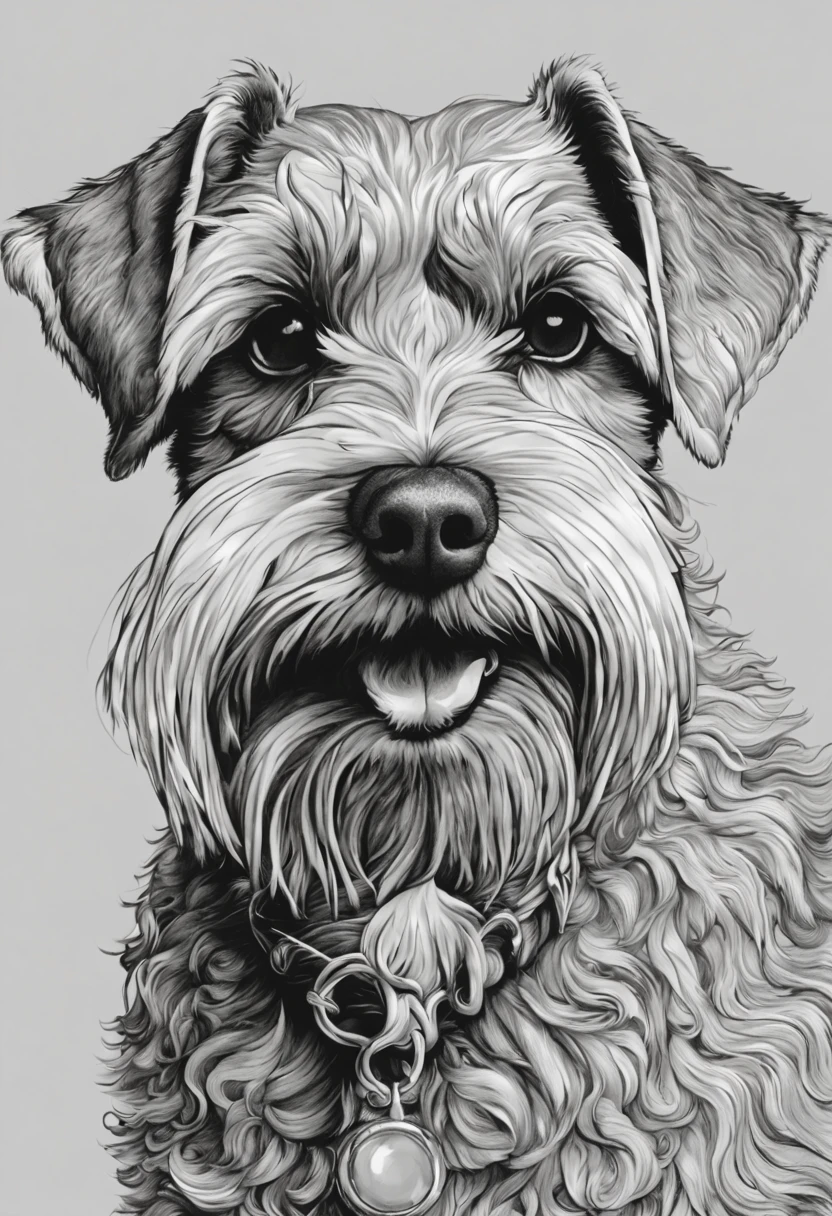 A drawing of a schnauzer dog, Desenho de Desenho para colorir, Highly detailed illustration, linework altamente detalhado, trabalho de linha extremamente detalhado, retrato altamente detalhado, trabalho de linha insanamente detalhado, arte de linha hiper detalhada, desenho altamente detalhado, line art colouring page, Highly detailed illustration.", retrato extremamente detalhado, high detailed illustration, Highly detailed artwork, desenho digital detalhado