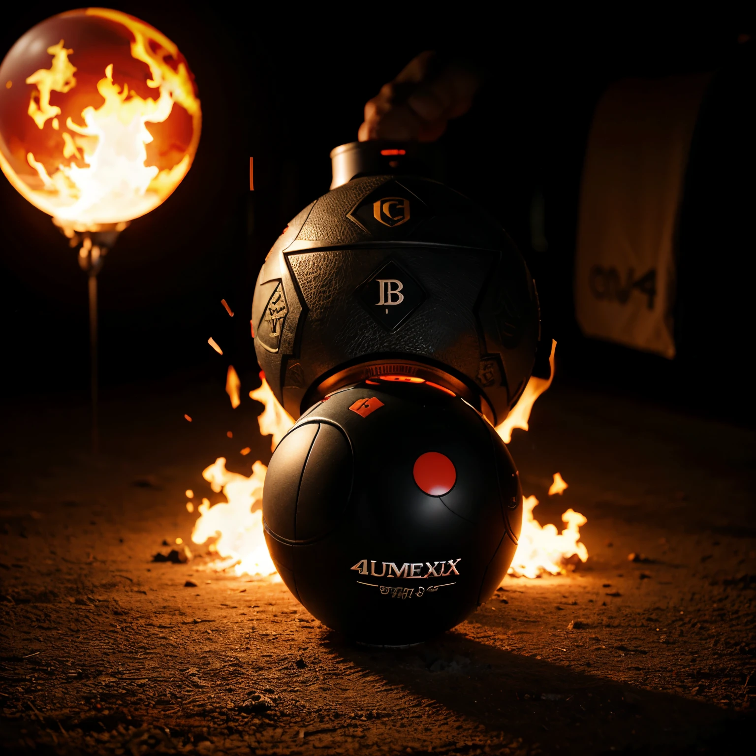 Clan emblem, ball on fire, gaming, 4k, Auremnox