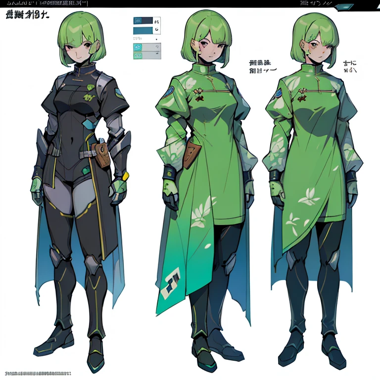 petite girl, robot horse,Type sheet, Character Sheets, Three types，Shot Full Body，Game Character Design，((Character information)、(Chara Leaf)、Type sheet, Character Sheets, Three types，Shot Full Body，((Character design sheet, same character, front, side)) Video game character design, pastel colours, Detailed Face