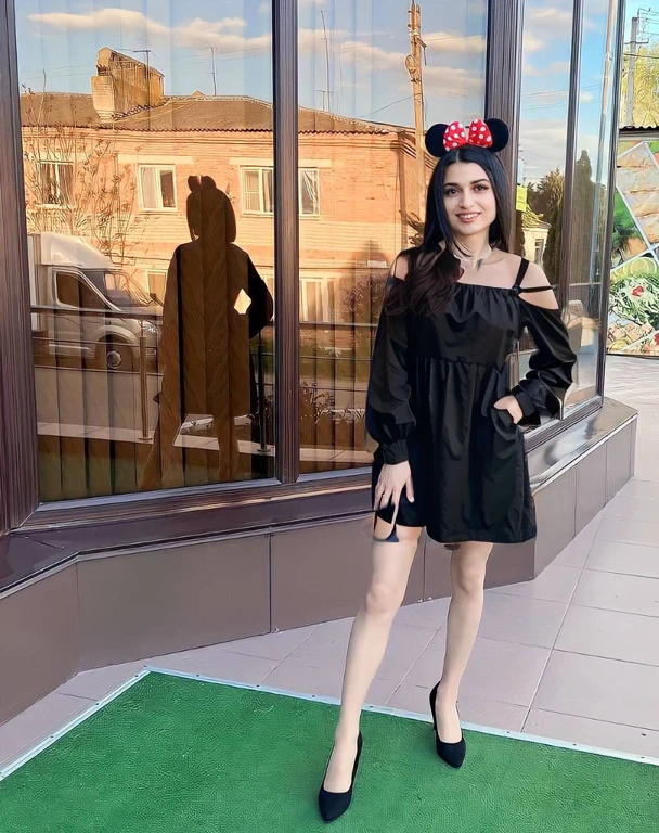 Girl in a black dress