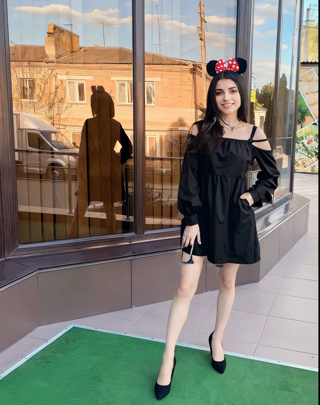 Girl in a black dress