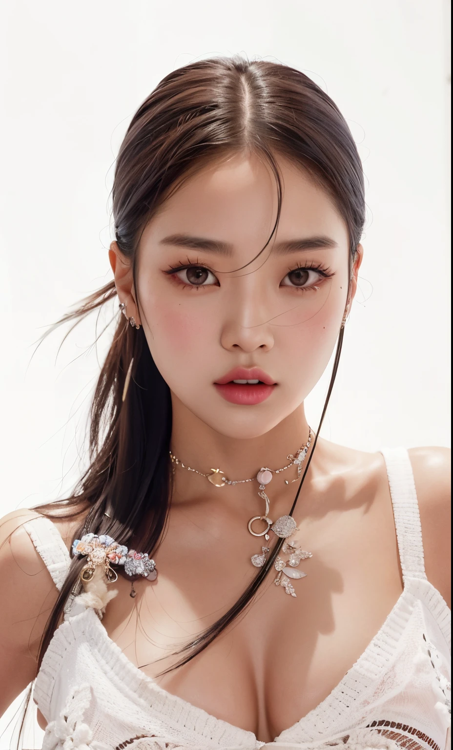 Asian woman araffe with a necklace and a necklace with a flower, Parque Ji-min, Parque Roseanne do Blackpink, Retrato de Jossi de Blackpink, Heonhwa Choe, Lee Ji - Eun, jennie blackpink, Portrait of female Korean idol, Lee Ji-eun, Lalisa Manobal, Ji-Min, Jaeyeon Nam, Retrato Jisoo Blackpink