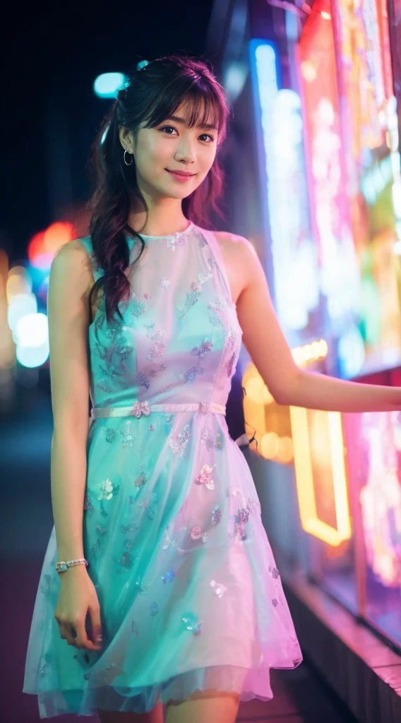 (On a table, Best quality, realistically, ultra - detailed, meticuloso, A high resolution, 8k wallpaper), Close-up portrait of a beautiful woman, Chariada, Smiling, light brown messy hair, Perfect dynamic composition, 美丽meticuloso的眼睛, Just like the cover of a fashion magazine, On campus