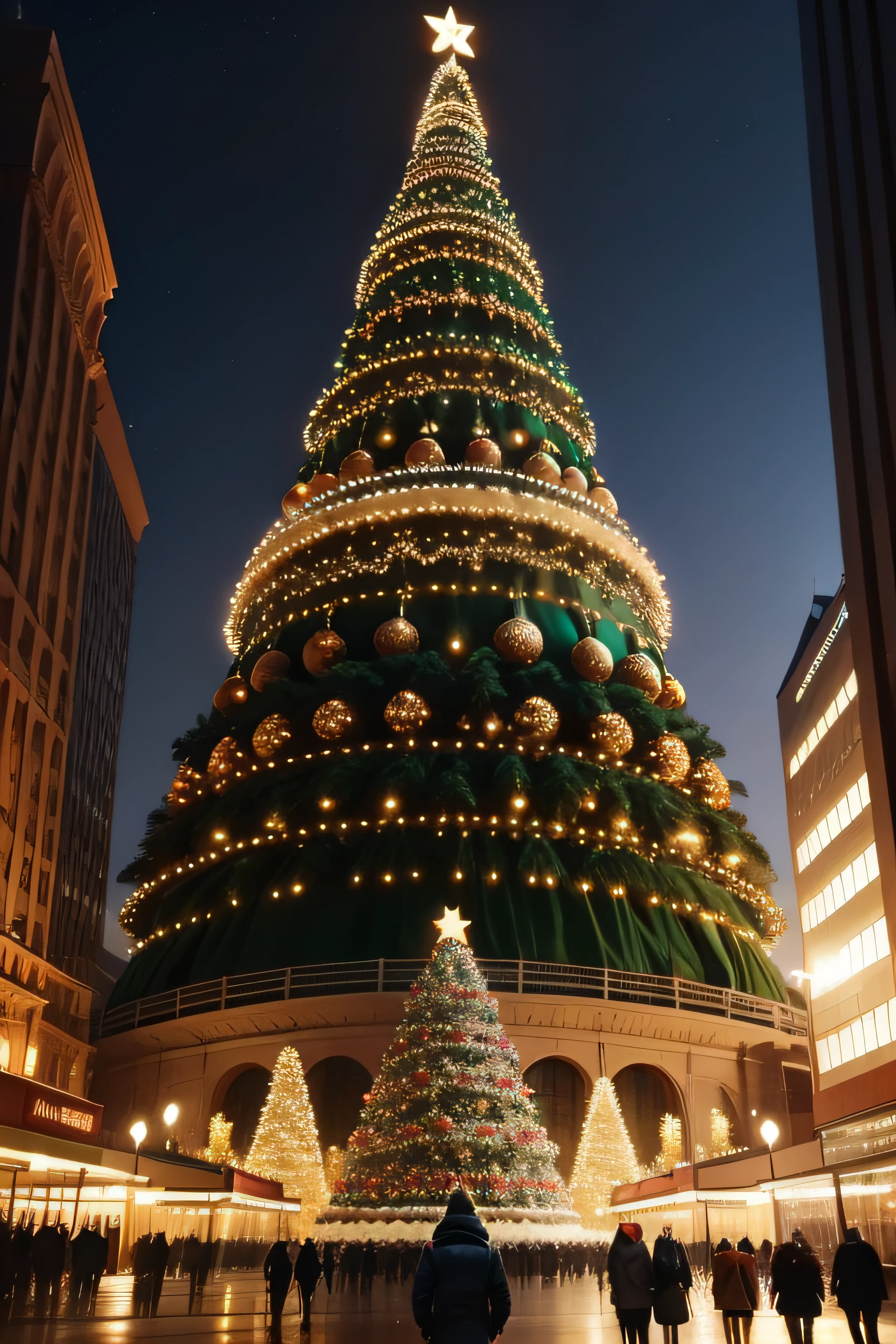 Giant Christmas tree more than 15 meters high.