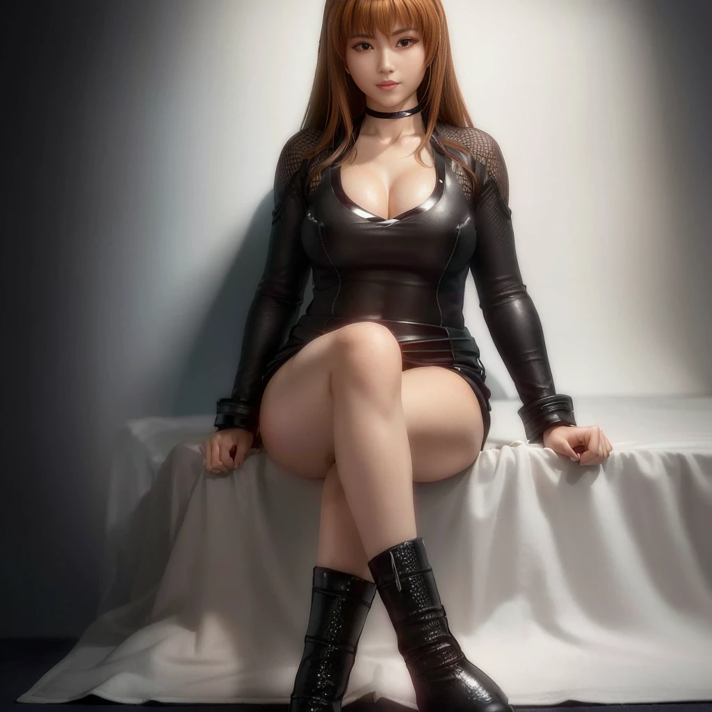 "KASUMI" (best quality,ultra-detalhado,Realistic:1.37), retrato, Detailed eyes and facial features, smiling expression, olhos castanhos, textura de pele delicada e suave, Corpo Perfeito, textura ultra realista,