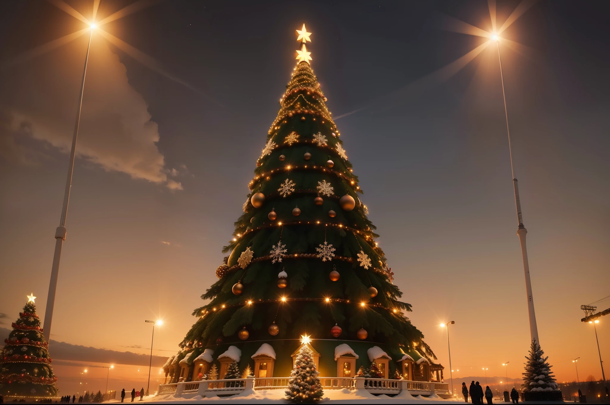 Giant Christmas tree more than 15 meters high.
