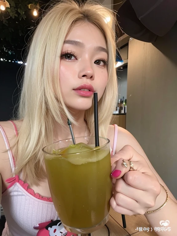 mujer rubia con una bebida en un vaso con pajita, Parque Roseanne de Blackpink, Blackpink Jennie, ๐ธ๐, #Oc, # Oc, Heonhwa Choe, con una bebida, Shikamimi, Taejune Kim, Gemma Chen, Sha Xi, Lalisa Manobal, Xintong Chen, Imagen filtrada, Basia Tran, Lulu Chen