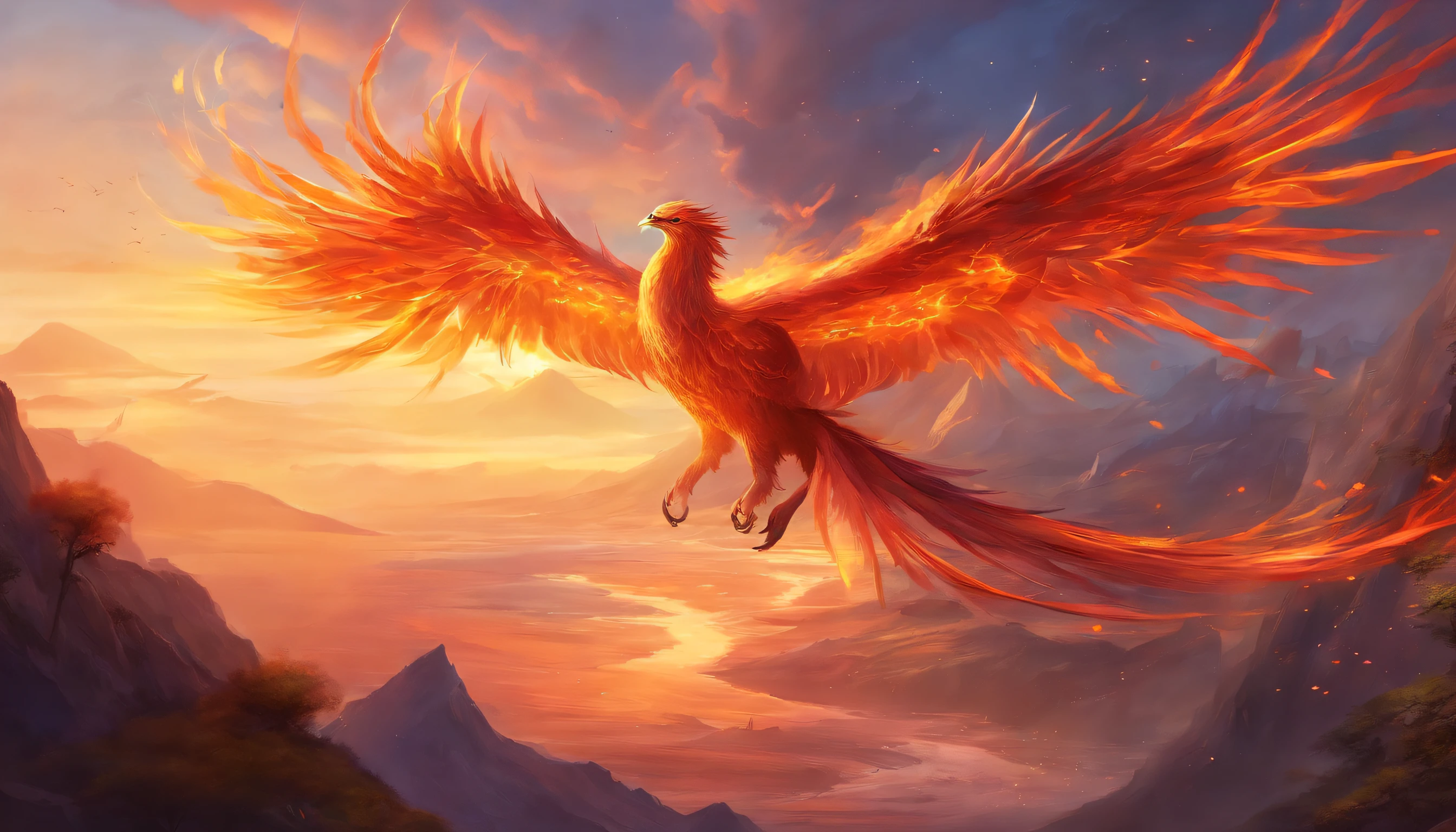 Fire Phoenix,volcanoes,fire-breathing,Flying