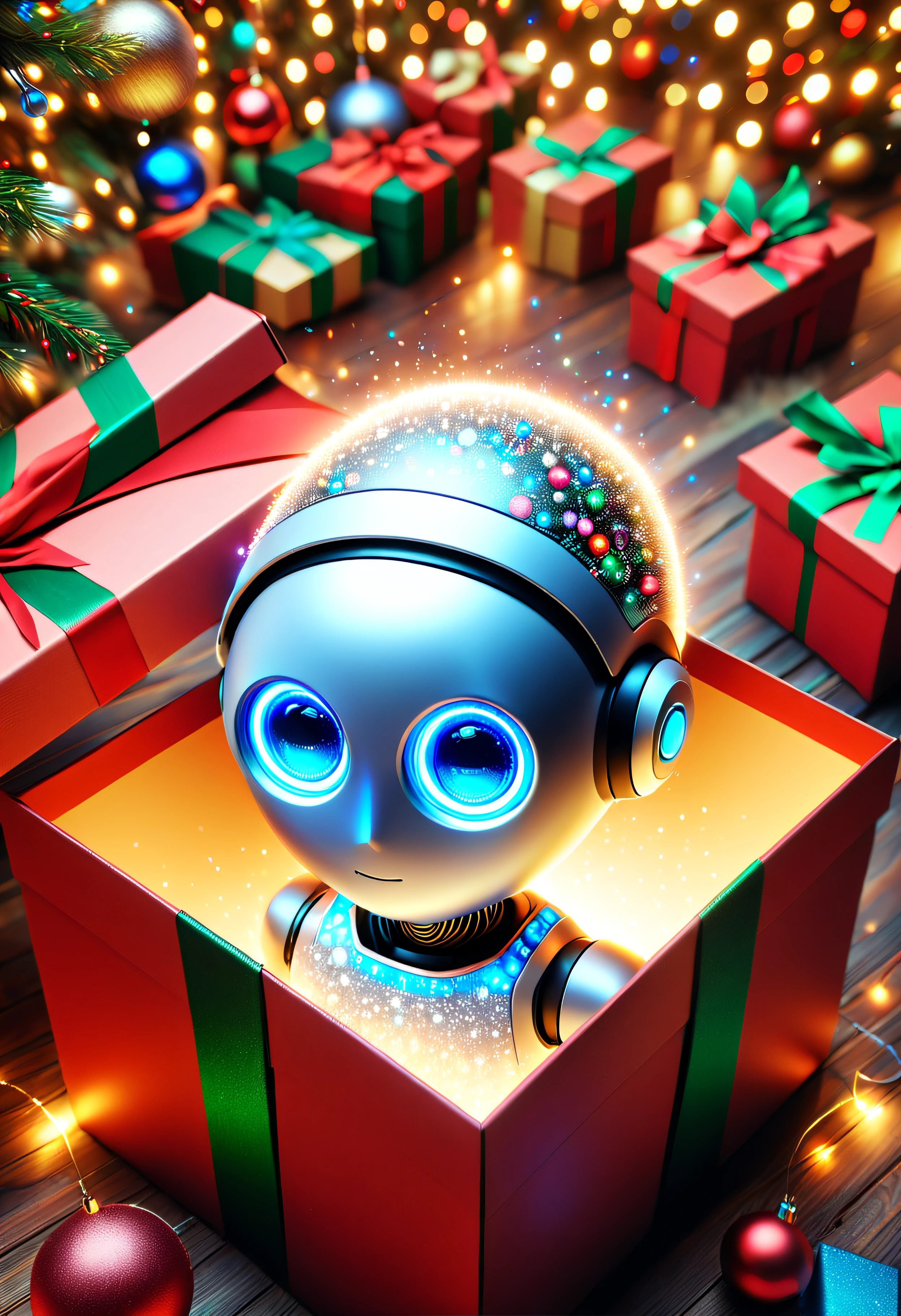 Apoloniasxmasbox style, android, solo, blue eyes, robot