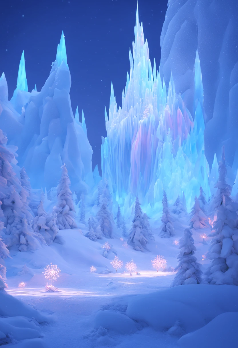 (best quality,4k,8k,highres,masterpiece:1.2),ultra-detailed,snowy landscape,winter wonderland,enchanted forest,magical snowy trees,dazzling white snow,icy mountains,frozen lake,sparkling snowflakes,ethereal atmosphere,serene tranquility,colorful aurora borealis,northern lights,pine trees covered in snow,majestic ice castle,ethereal glow of moonlight,distant snowy peaks,crisp winter air,glistening frost on branches,peaceful silence,captivating beauty,sublime nature,soft snow crunching underfoot,fairy tale-like scenery,whimsical winter wonderland.