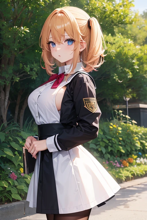 (1人の女の子: 1.3), (Chico anime: 1.3), (De pie juntos: 1.3), (ojos grandes: 1.2), art anime Lolita, Chica rubia de anime con cabello largo, (Chico de anime moreno con pelo corto: 1.5), 4K Comic Wallpaper, (tetas grandes: 1.3), (tetas grandes: 1.3), (en uniforme escolar: 1.3)
