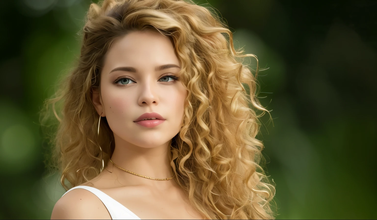 there is a woman with long curly hair and a white top, cabelos loiros cacheados | d & d, cabelos loiros cacheados, loiro encaracolado, cabelos loiros cacheados, Retrato Sophie Mudd, cabelos loiros cacheados, cabelos loiros cacheados, cabelos cacheados, inspirado em Sophia Beale, pale skin curly blond hair, Yelena Belova, seu rosto emoldurado com cachos, promo ainda