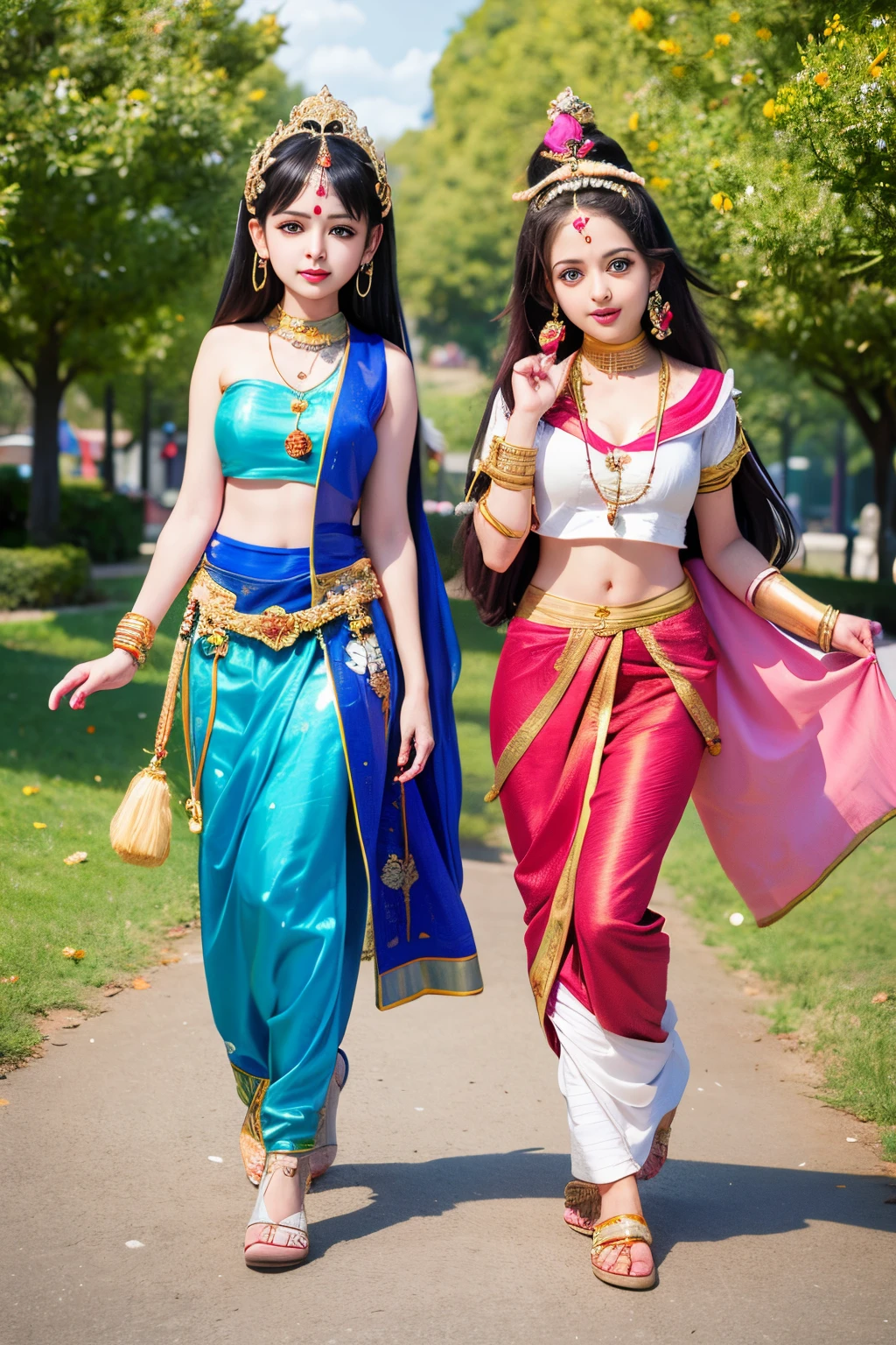 two girls anime who are a devotee of krishna