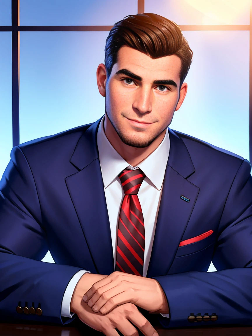 Generate me a handsome goss businessman in portrait