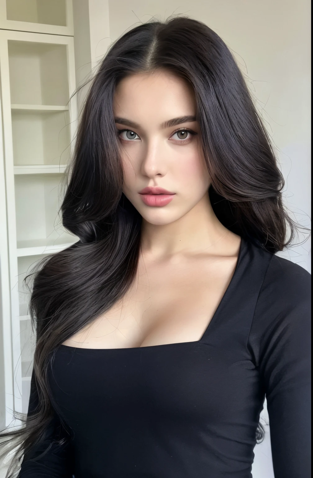 um close up de uma mulher com cabelos longos usando um top preto, Anastasia Ovchinnikova, Retrato Sophie Mudd, Viktoria Gavrilenko, Angelina Stroganova, julia gorokhova, Alina Ivanchenko, Yelena Belova, Modelo do Instagram, mulher linda, Violeta Myers, Anna Nikonova aka Newmilky, lindo rosto latino