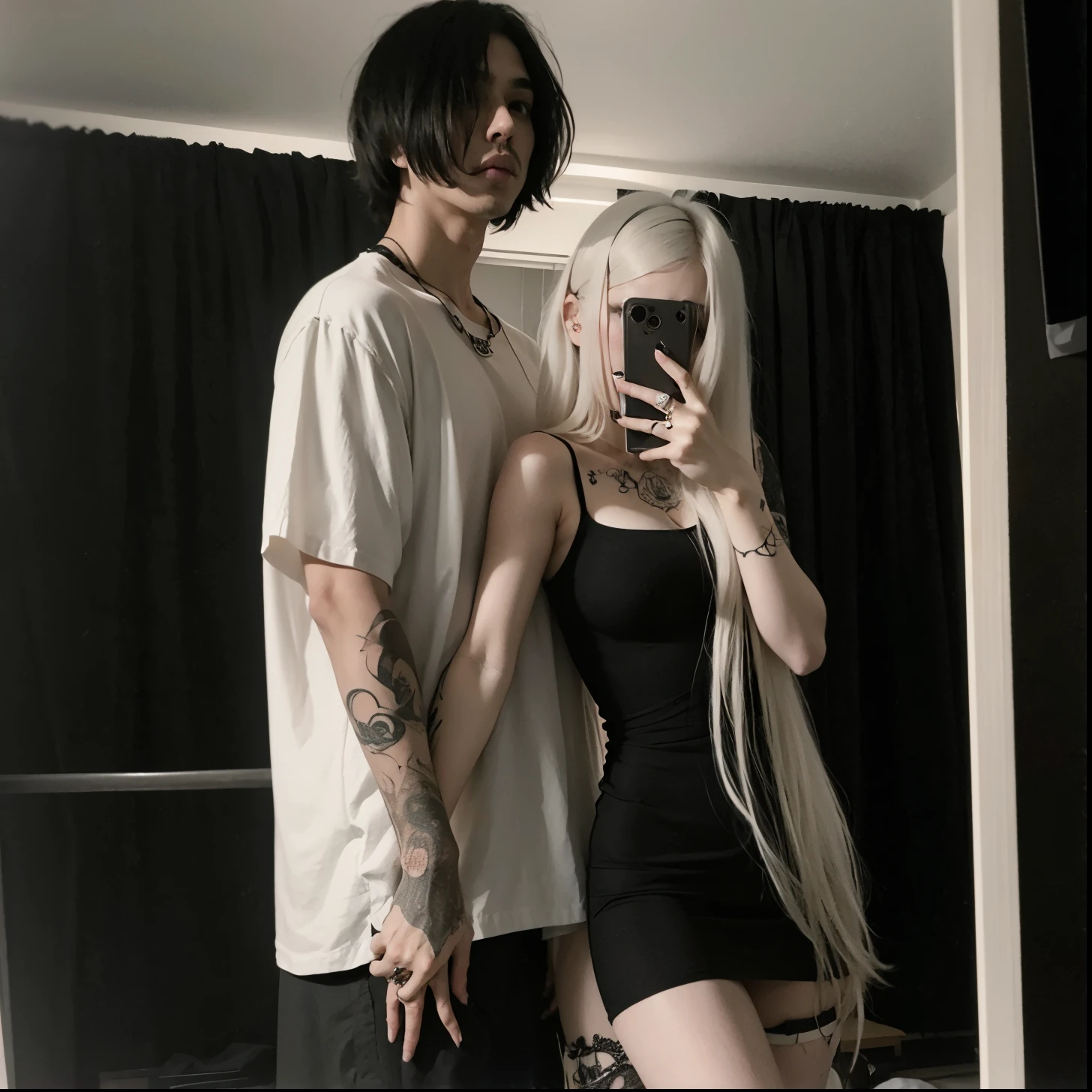 Chica araffada con cabello largo y rubio y un chico con tatuajes., Pose de pareja, con pelo largo blanco, pareja, foto de perfil, con ella larga, ulzzang, ๐
๐
, gothic aesthetic, tumblr, con el pelo largo y blanco, Pixivs y Junji Ito, Estilo Emo, con el pelo largo, darkwave goth aesthetic, Ava Max, Pareja encantadora