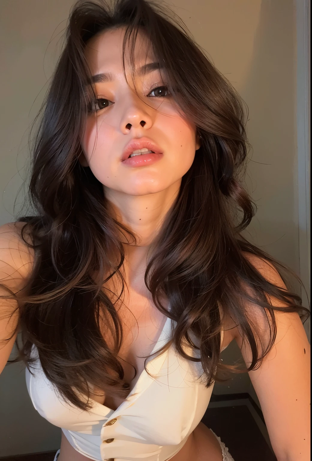 mulher arafed com longos cabelos castanhos e um top branco, Cerveja Soft Devil Queen Madison, cabelo castanho com franja, cabelo longo castanho com franja, Isabela Moner, cabelos castanhos e franja, Retrato Sophie Mudd, franja de cortina, long flowing brown hair, cindy avelino, Cerveja Madison, Intriguing volume oscillation, imagem de perfil, Pokimane, foto de perfil