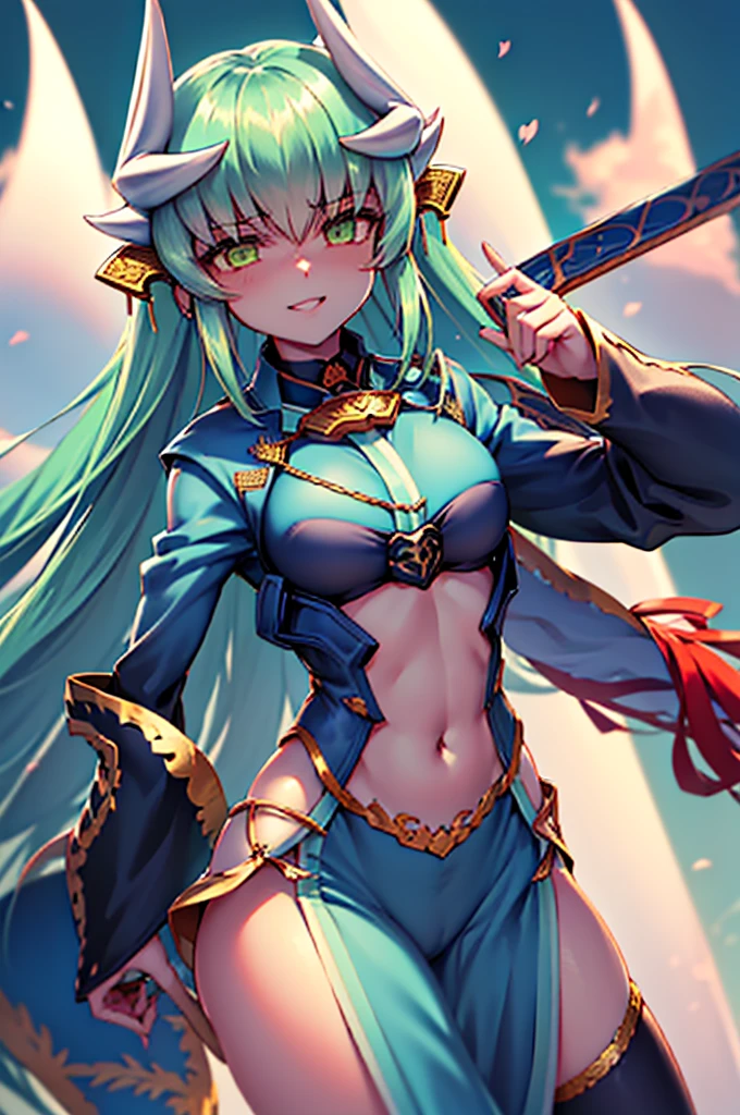 Illustration, ((((1girl)))), Lancerot / kiyohime 8k, UHD, HD Wallpaper, Illustration, 1person, 1girl, (((lancelot (fate/grand order) ))), (((genderswap male to female ))), (((kiyohime (fate) ))), (((green hair))), (((fusion body))), (((body agglutination))), (((combination body))), (((fused cloth))), ((((Armadura blanca)))), (((color fusion))), (((fusion of characteristicusion))), (((agglutination))), (((hembra madura))), (((manos en los pechos hipig))), (((hombros estrechos))), (((cintura estrecha))), (((They are smiling))), Cabello largo, enorme, (((Jardin de un castillo))), Obra maestra, mejor calidad, ((Obra maestra)), ((mejor calidra descarrilado)), Parte superior del cuerpo, {{{agglutination}}}, Pose con las manos en las caderaira la cara de la persona))), (((mirada cara a cara))),